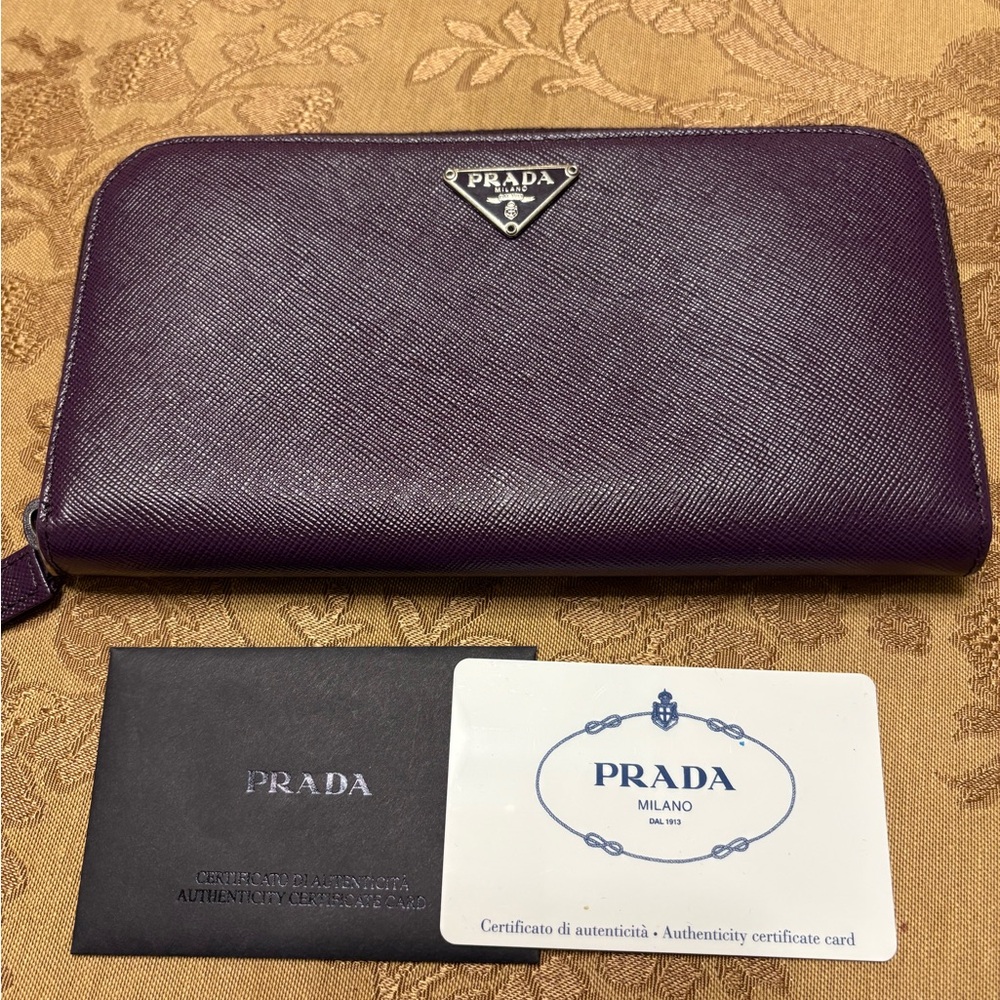 Prada Saffiano Metal Fuoco Wallet